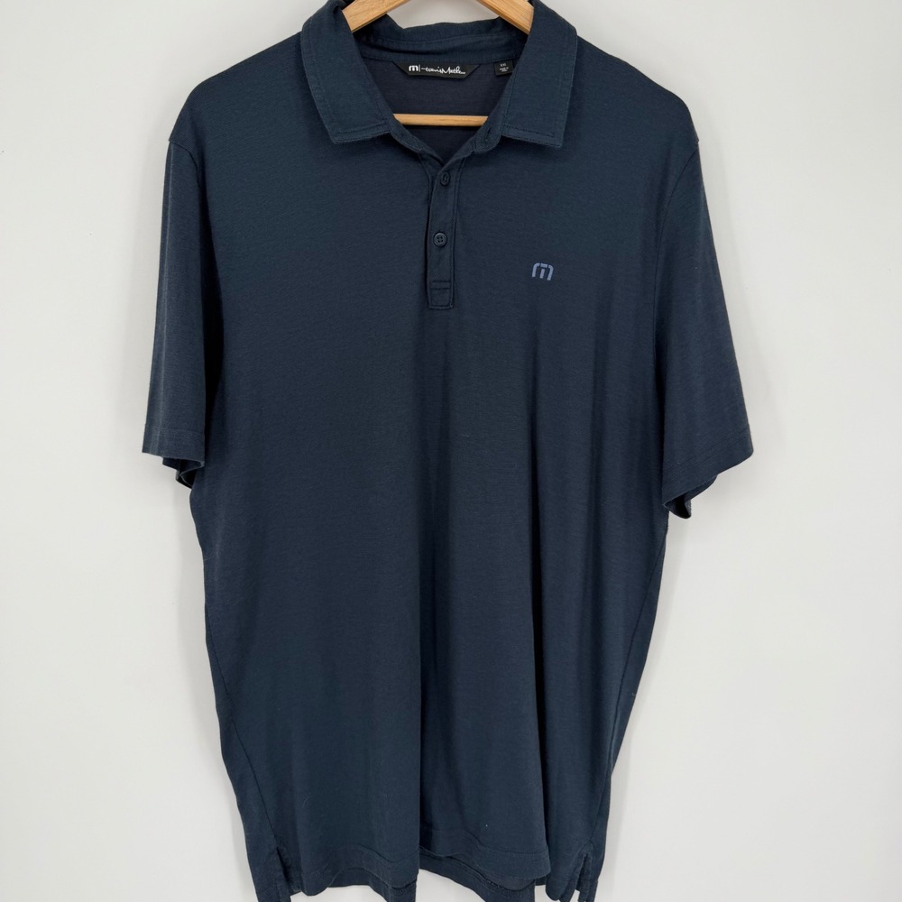 Travis Matthew Polo Mens XXL Navy Blue Pima Cotton Preppy Classic Golf